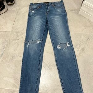 Aeropostale Blue Skinny Jeans with Distressed Knees